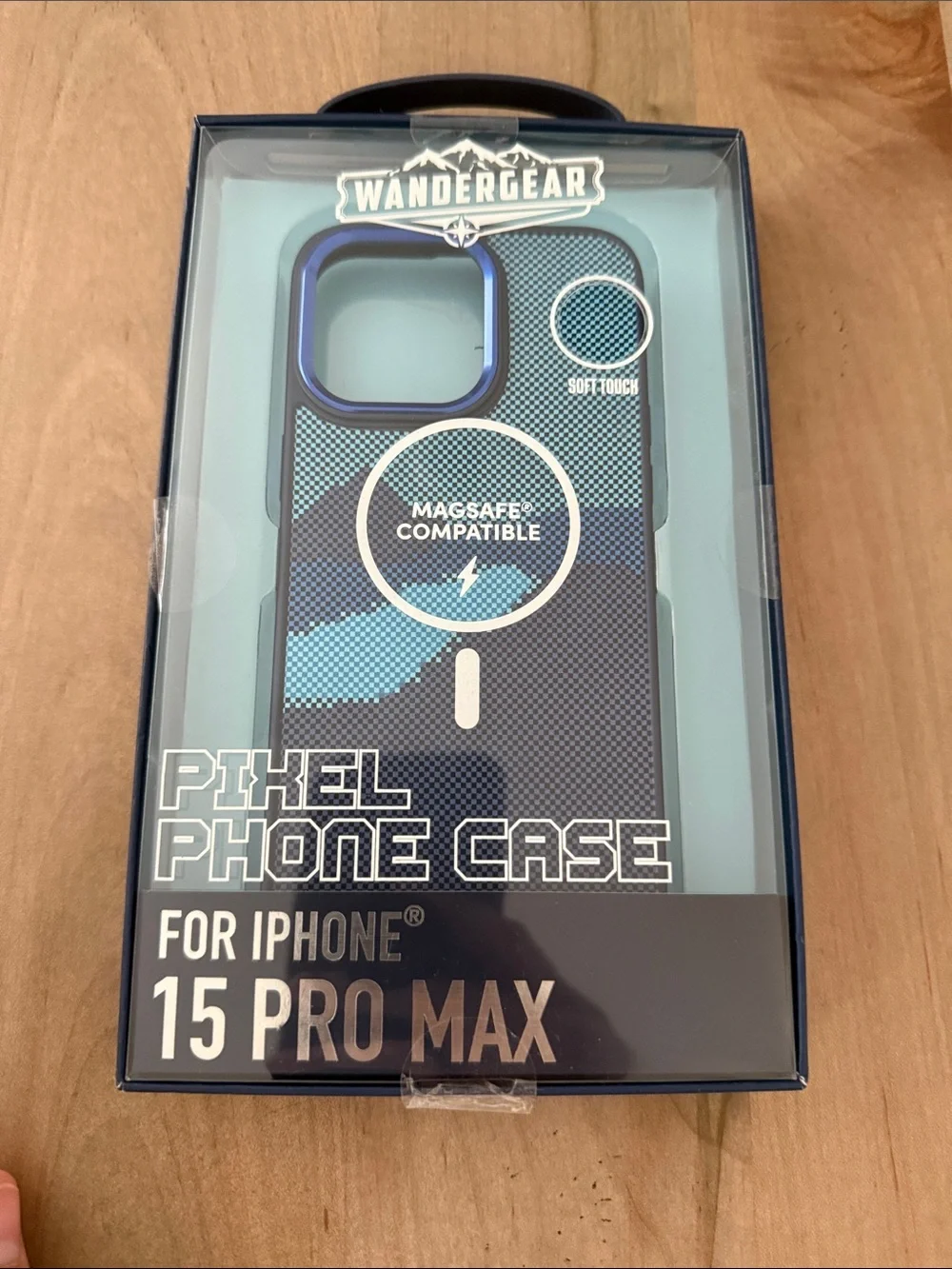 Wander Pixel Phone Case for iPhone 15 Pro Max - Teal & Black